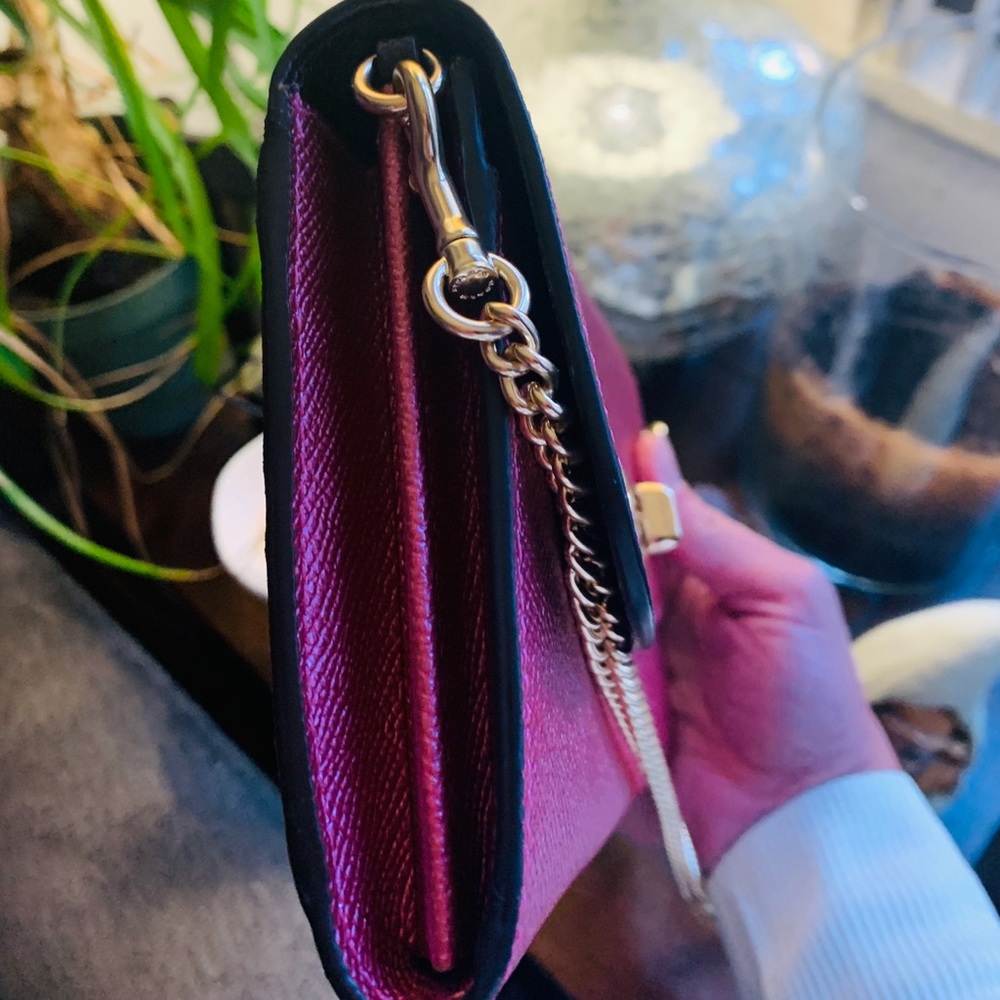 Authentic Coach metallic Crossgrain leather turnlock flap wristlet/Crosby - Picture 11 of 15